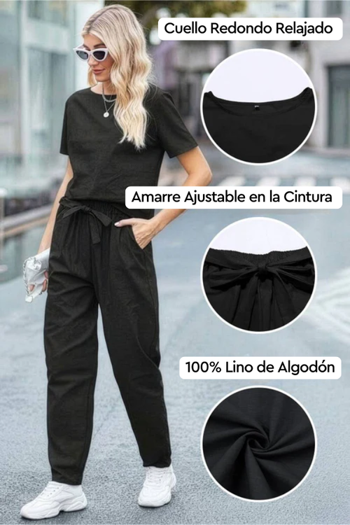 100% Algodón Lino Monocromo Co-ord