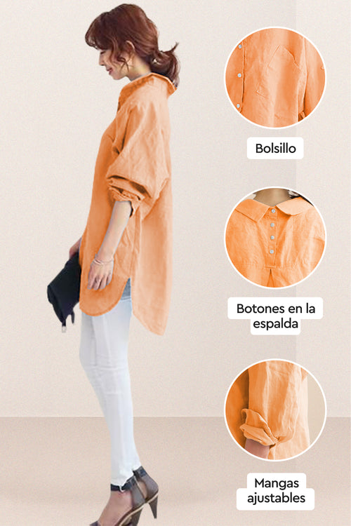 Camisa oversize de lino 100% algodón