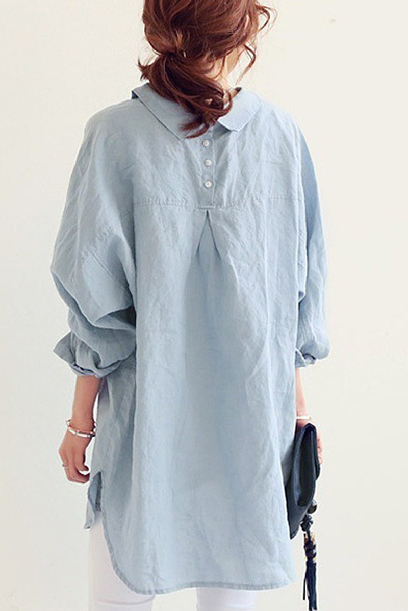 Camisa de Lino de Gran Tamaño