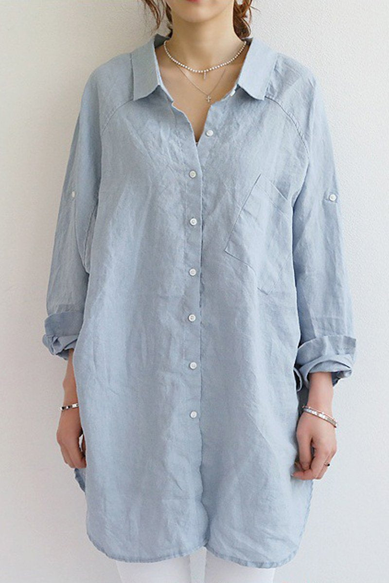 Camisa de Lino de Gran Tamaño