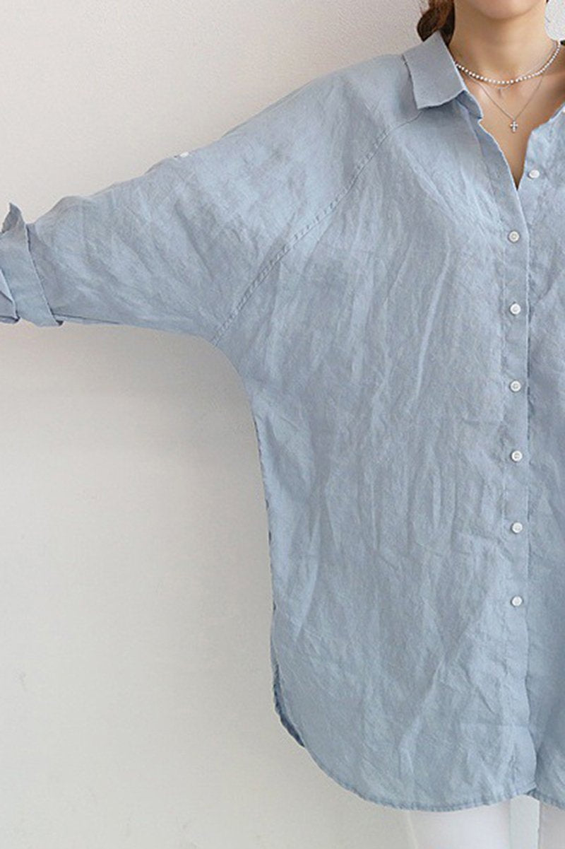Camisa de Lino de Gran Tamaño