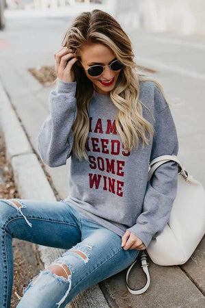 Camiseta Manga Larga ''Mama Needs Some Wine''