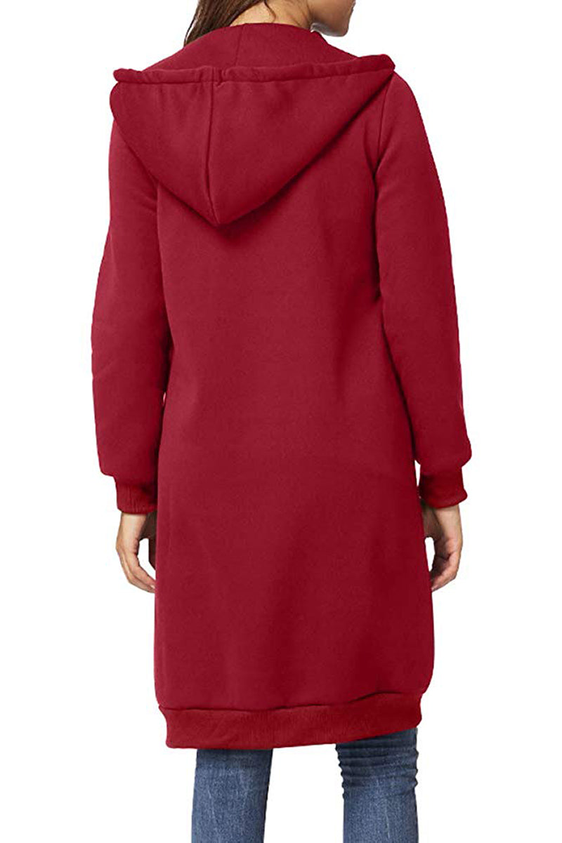 Sudadera Larga Sobre Medida con Cremallera y Capucha