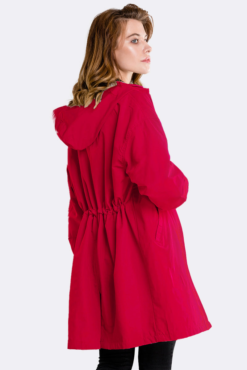 Chaqueta Impermeable Windbreaker sobre Medida para la Lluvia con Capucha