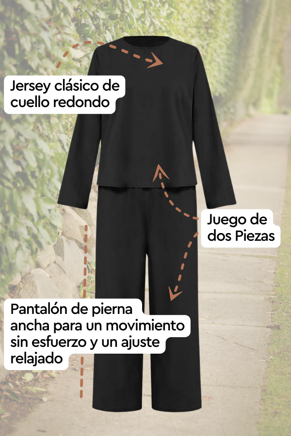 Conjunto Suelto de dos Piezas de Color Sólido