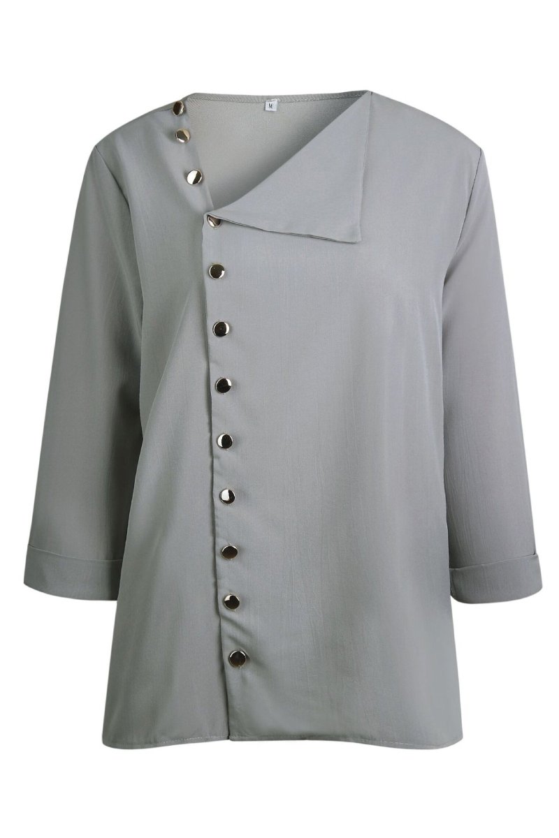 Blusa con Botones Delanteros y Manga