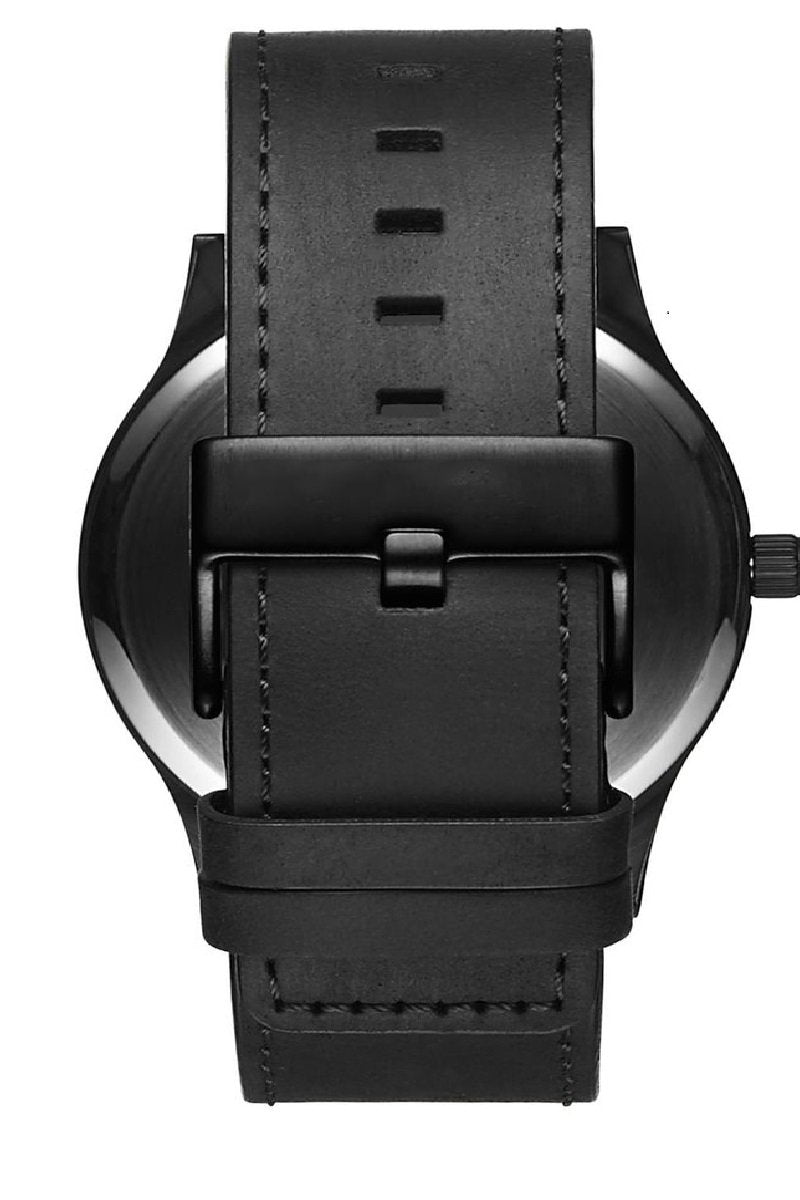 Reloj Clásico de Cuero Negro