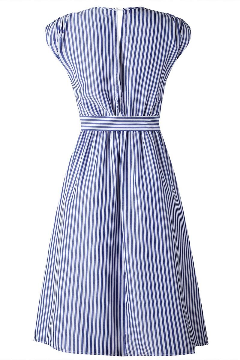 Vestido de tirantes midi a rayas