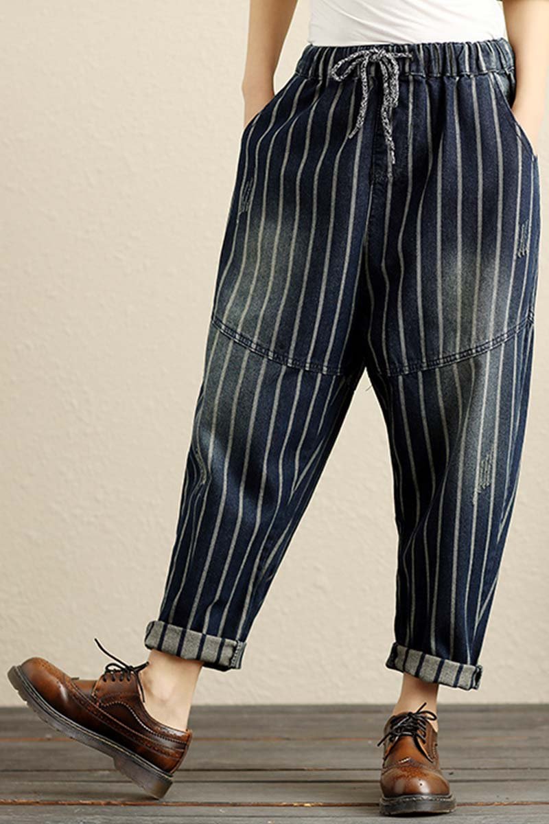 Pantalones de harén de mezclilla holgados