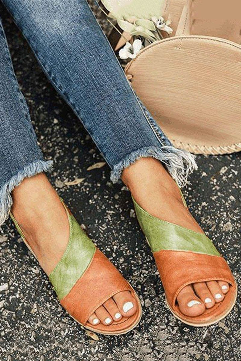 Sandalias planas de colorblock