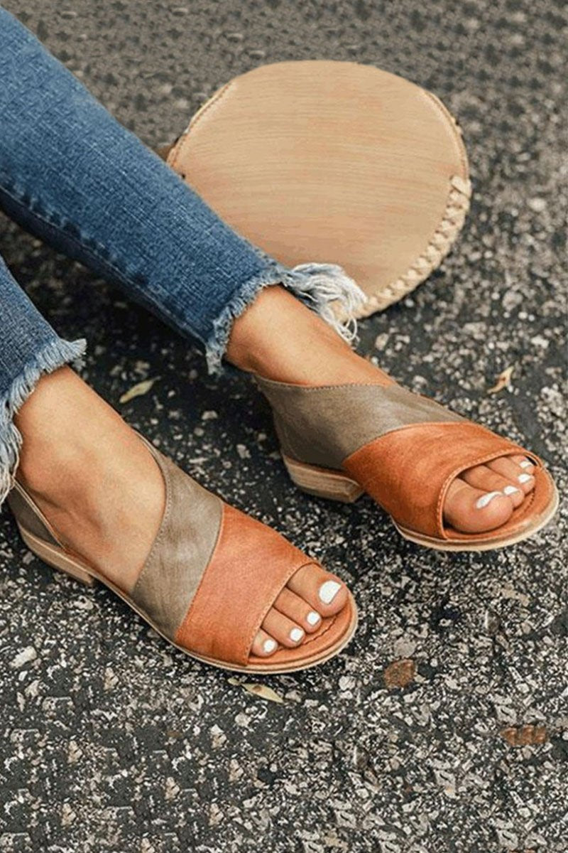 Sandalias planas de colorblock