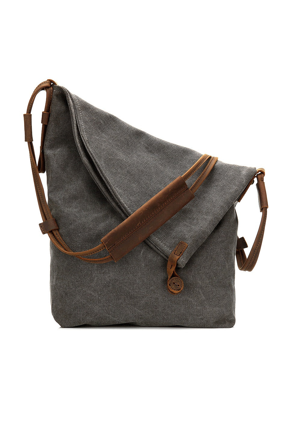 Bolso De Lona de Cuero Recortado