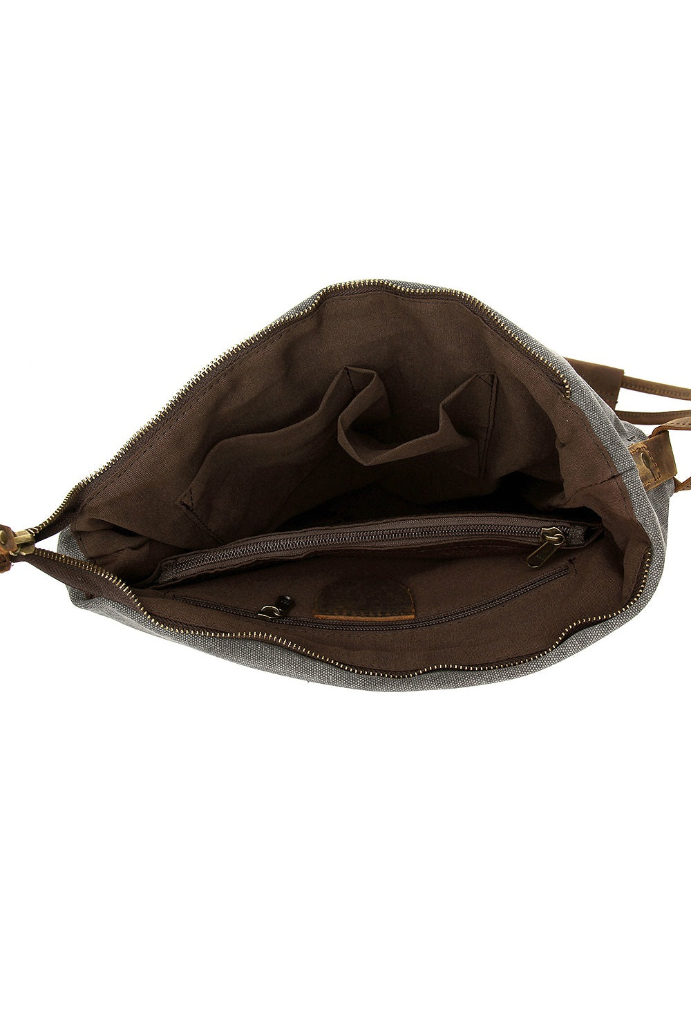 Bolso De Lona de Cuero Recortado