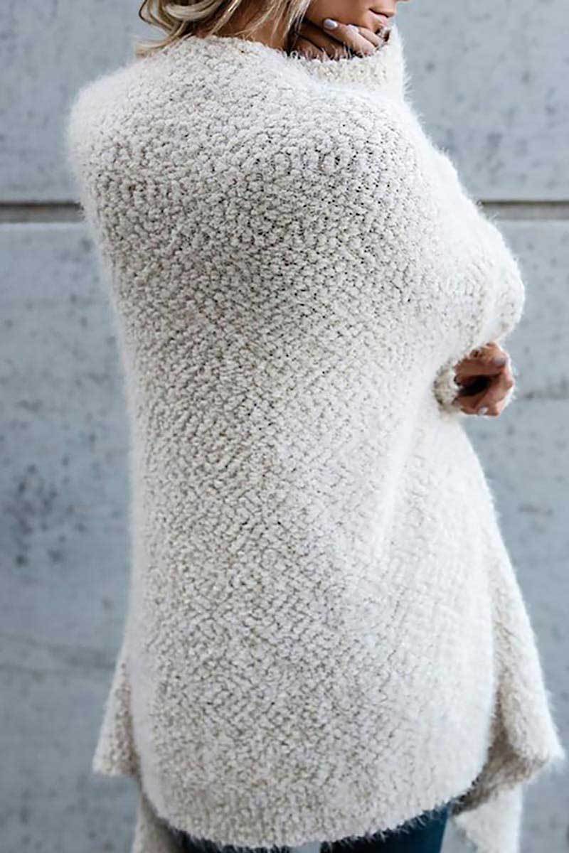 Cárdigan Irregular Frontal Abierto Sólido