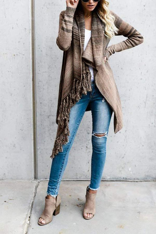 Chaqueta Chal Con Flecos