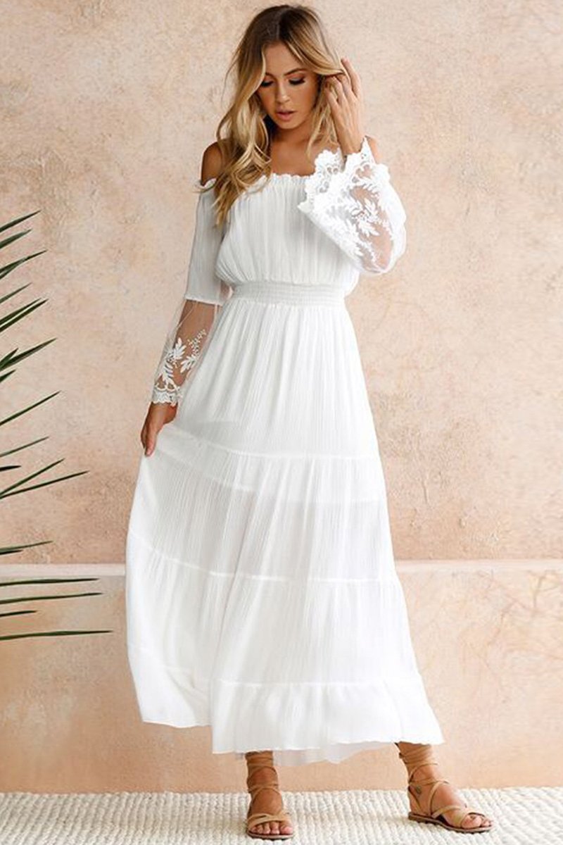 Vestido Maxi Vintage con Encaje