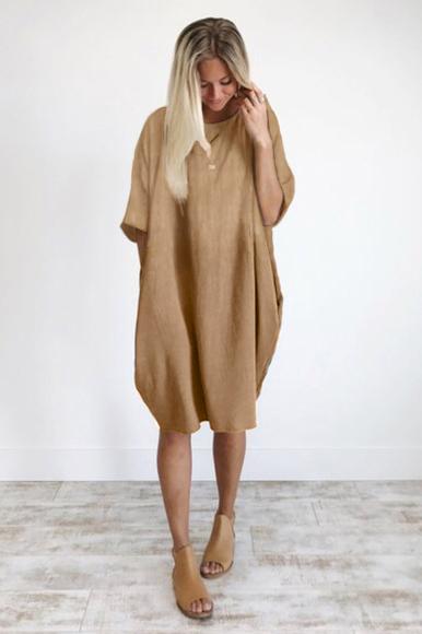 Vestido Nude Lino Talla Grande