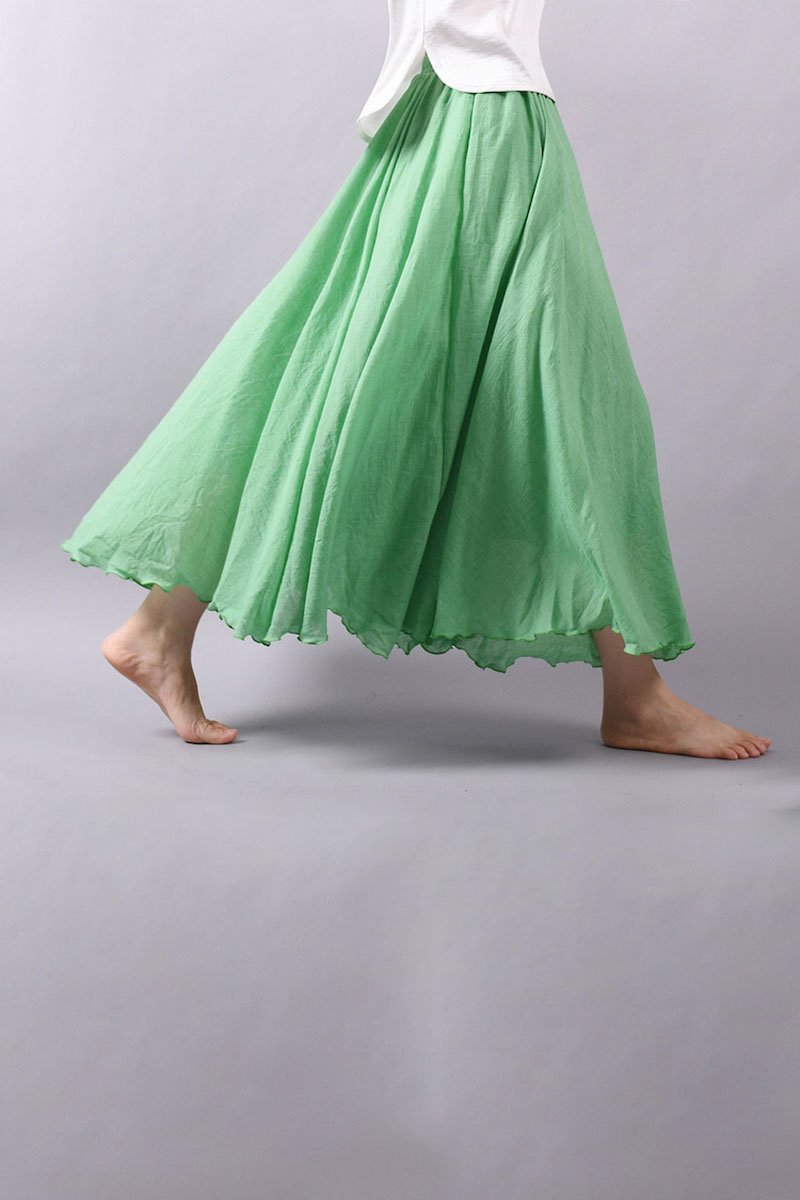 Falda de Lino Cintura Alta