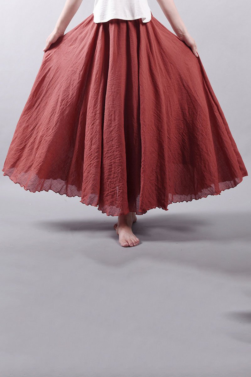 Falda de Lino Cintura Alta