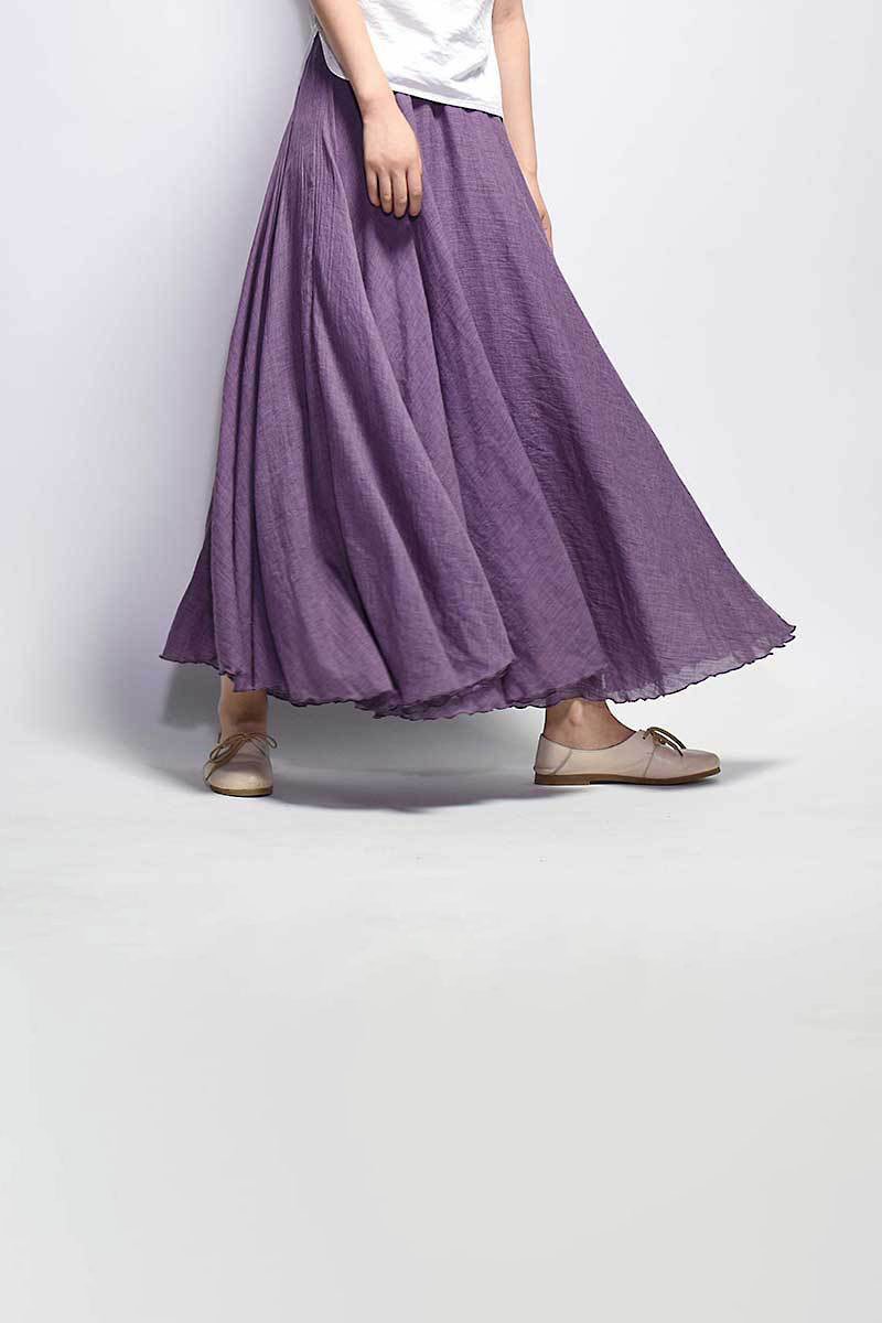 Falda de Lino Cintura Alta