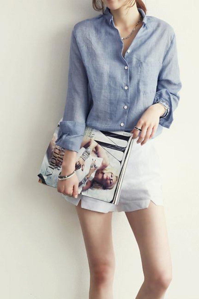 Linen Oxford Blouse
